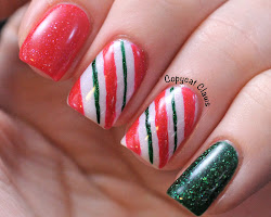 nail cane candy polish claws stripes