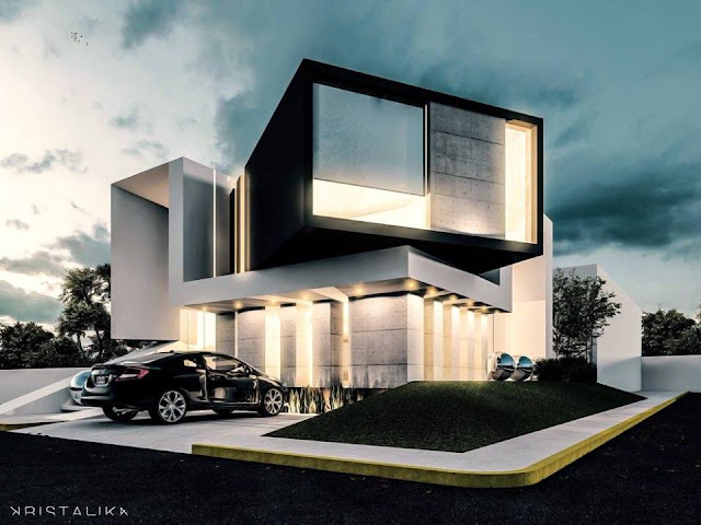 Desain rumah mewah minimalis modern 2 lantai Desain rumah mewah minimalis modern 2 lantai