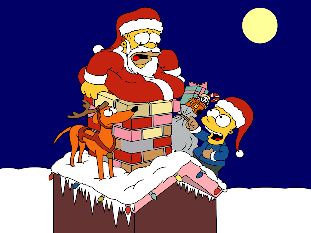Homero como Papa Noel