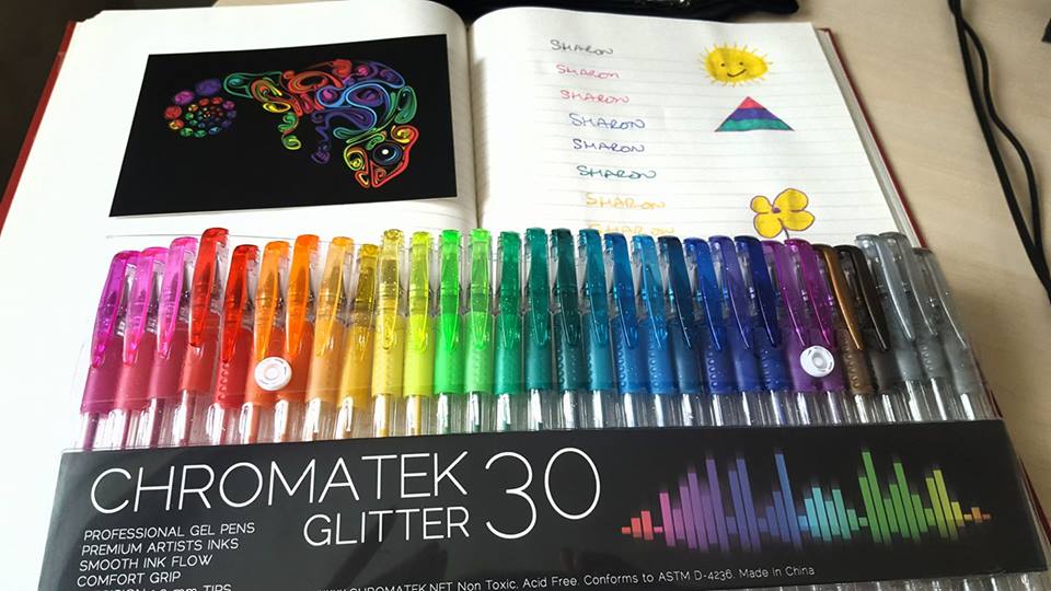 Glitter Pens 60 Set by Chromatek. Best Colours. 200 the Ink 30 Gel