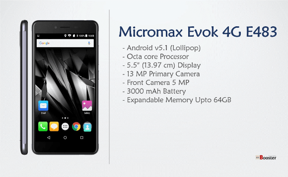 Micromax Canvas E483 Evok 4G