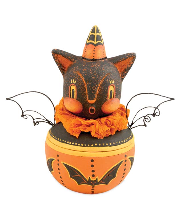 Vintage Halloween Collector Johanna Parker Bat Candy Container at
