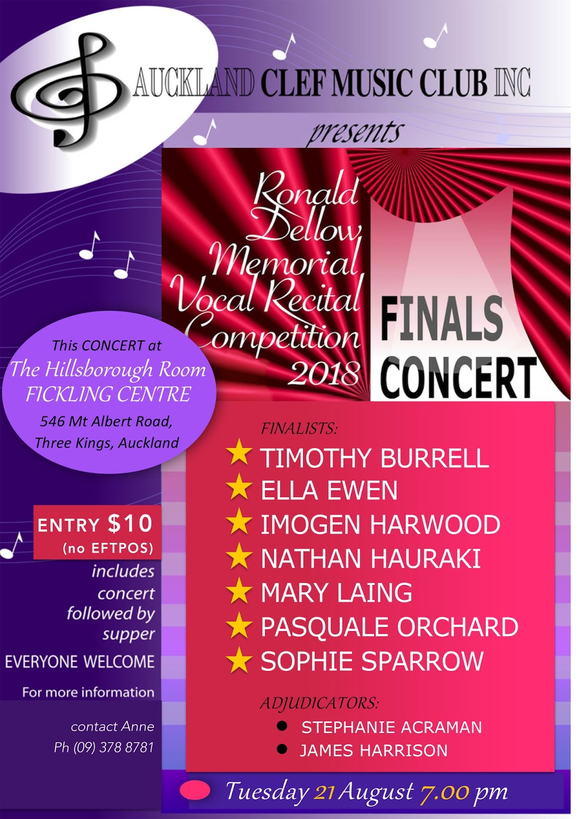 Auckland Clef Music Club August 2018