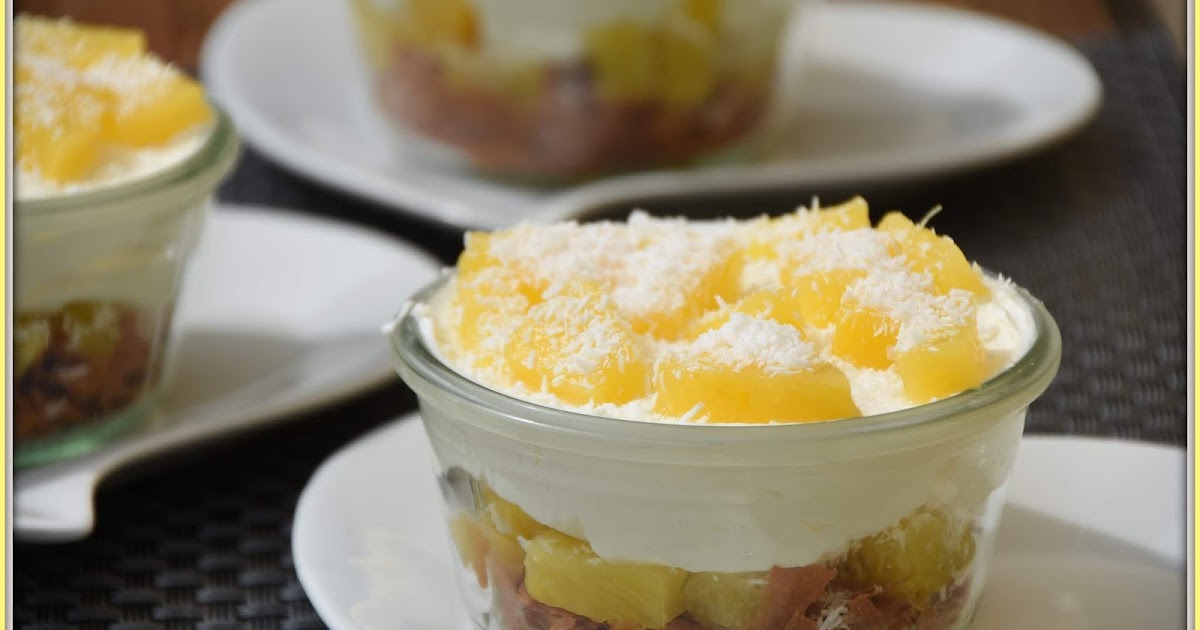 Verrines ananas et noix de coco