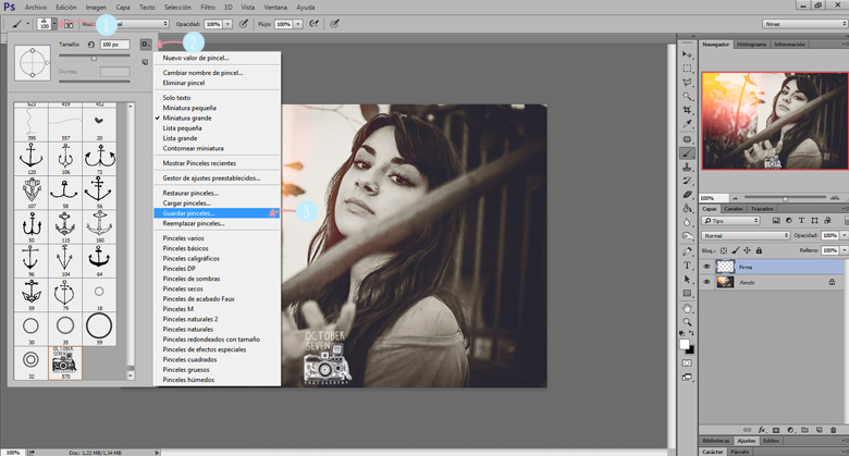 guardar pinceles photoshop