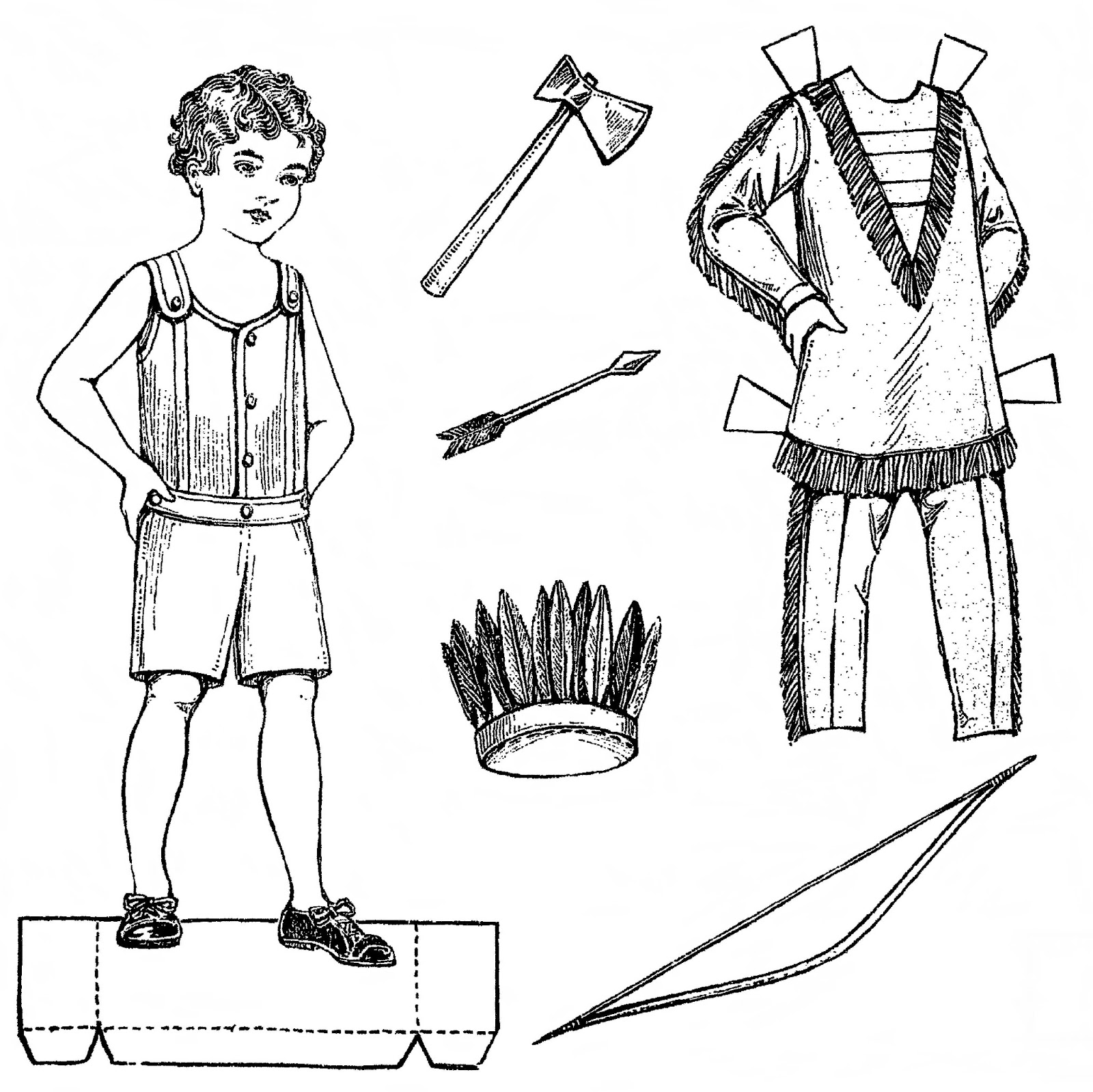Mostly Paper Dolls Too Paper Doll Playing Indian Mostly Paper Dolls Too Paper Doll Playing Indian