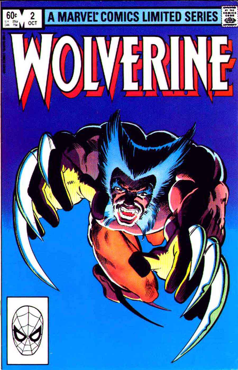Wolverine v1 #2 1980s marvel comic book cover art by Frank Miller