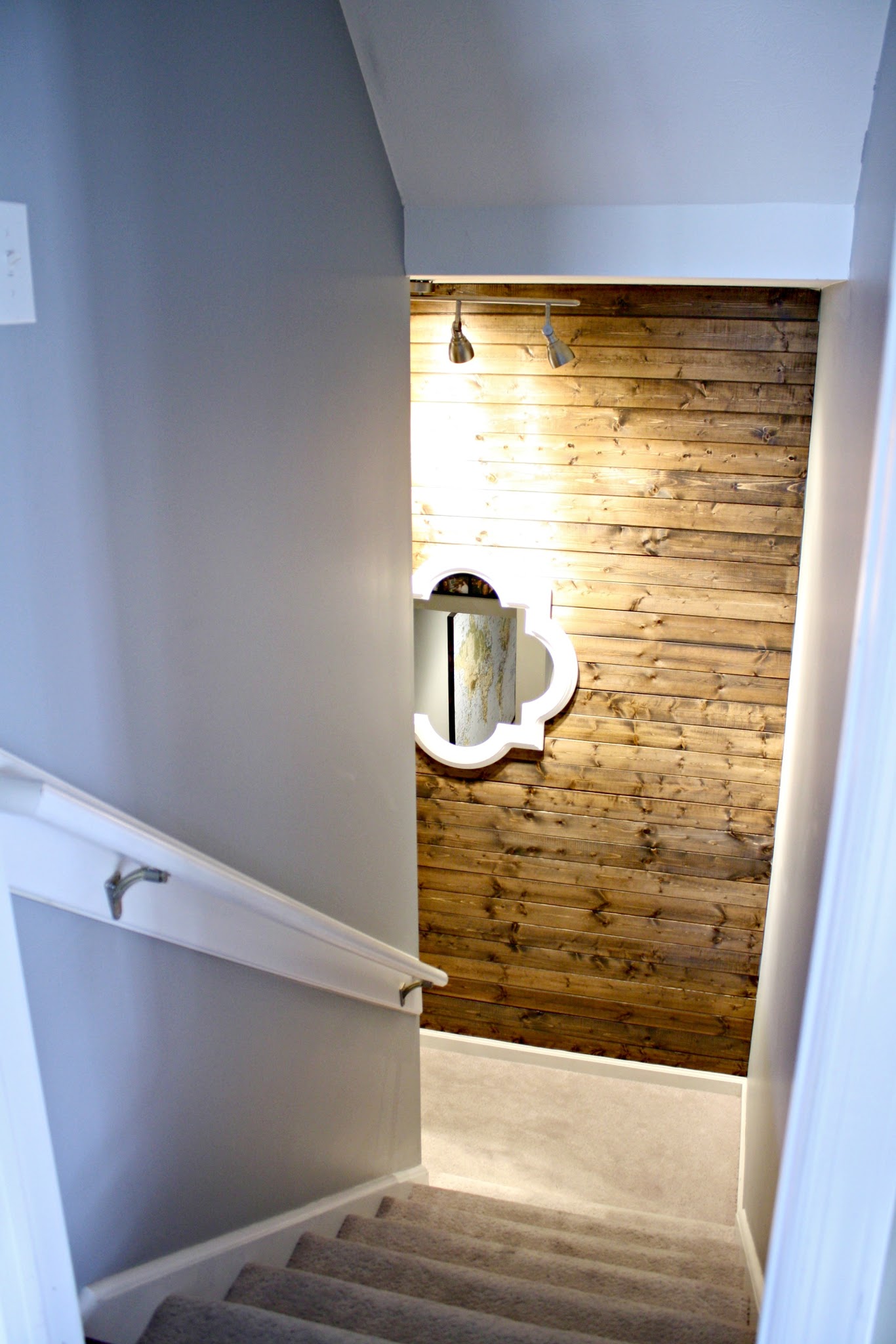 wood stained plank wall
