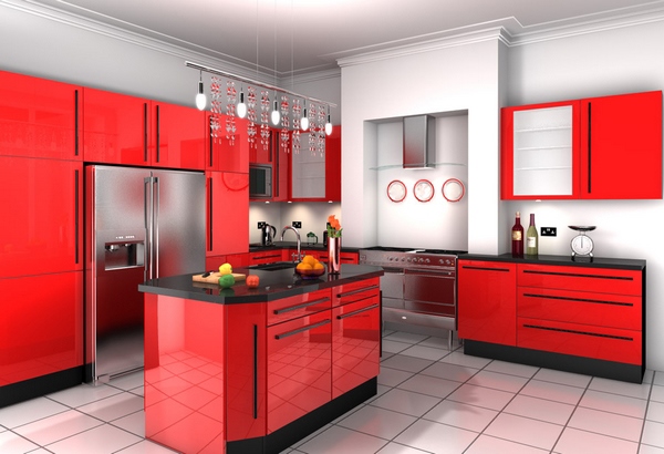 40 Model Dapur Warna Merah Yang Nampak Modern Dan Cantik N Rak Dapur Warna Merah
