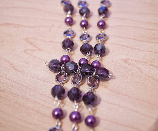 How to Make a Purple Three-Strand Necklace - My Girlish Whims
