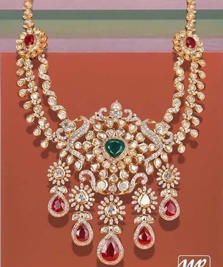 Peacock Pachi Necklace by Mangatrai Neeraj Peacock Pachi Necklace by Mangatrai Neeraj