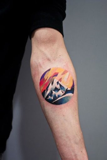 Este projeto abstrato de uma montanha mostrar a singularidade e só aumenta vida.