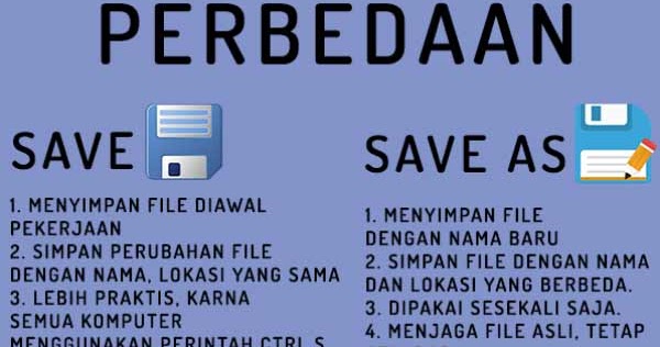 Apa Perbedaan Antara Perintah Save Dan Save As - Tips Membedakan
