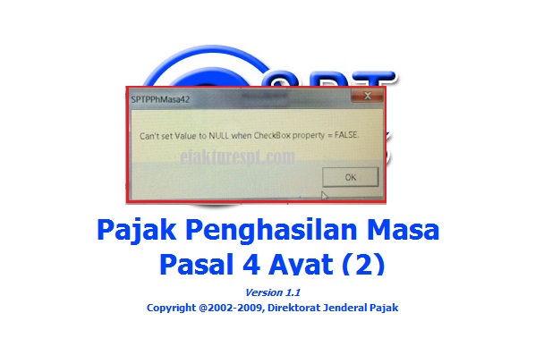 eSPT PPh 4 Ayat 2 Error Can't Set Value to NULL when Checkbox Property = FALSE