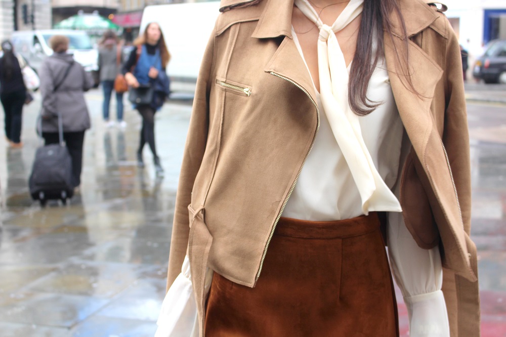 peexo fashion blogger lfw day 1 suede a line skirt 70s missguided boohoo