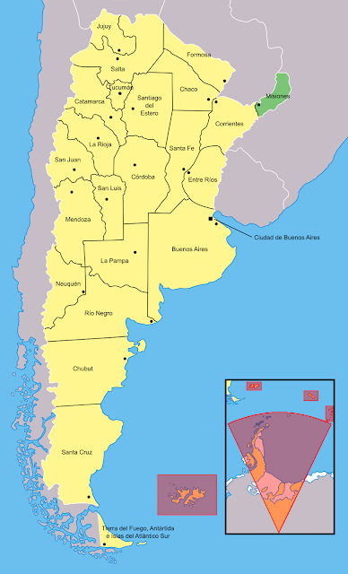 Mapa de localização da província de Misiones - Argentina
