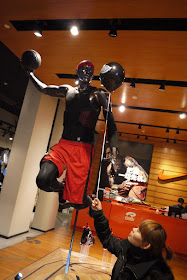 statue of Lebron James in Shanghai Nike store with Dickies balloon