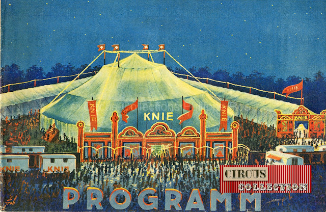 dessin di chapiteau, de la façade d'entrée et des installations du Circus Knie 1940