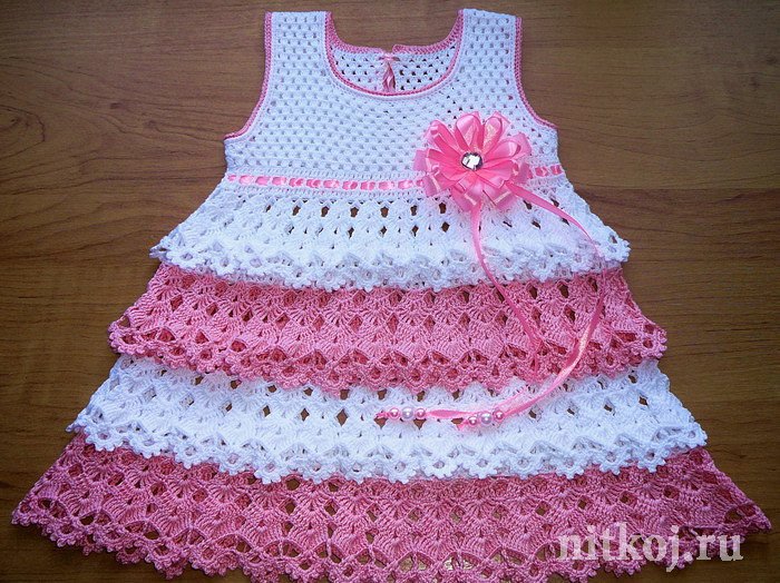 lacy crochet baby dress pattern