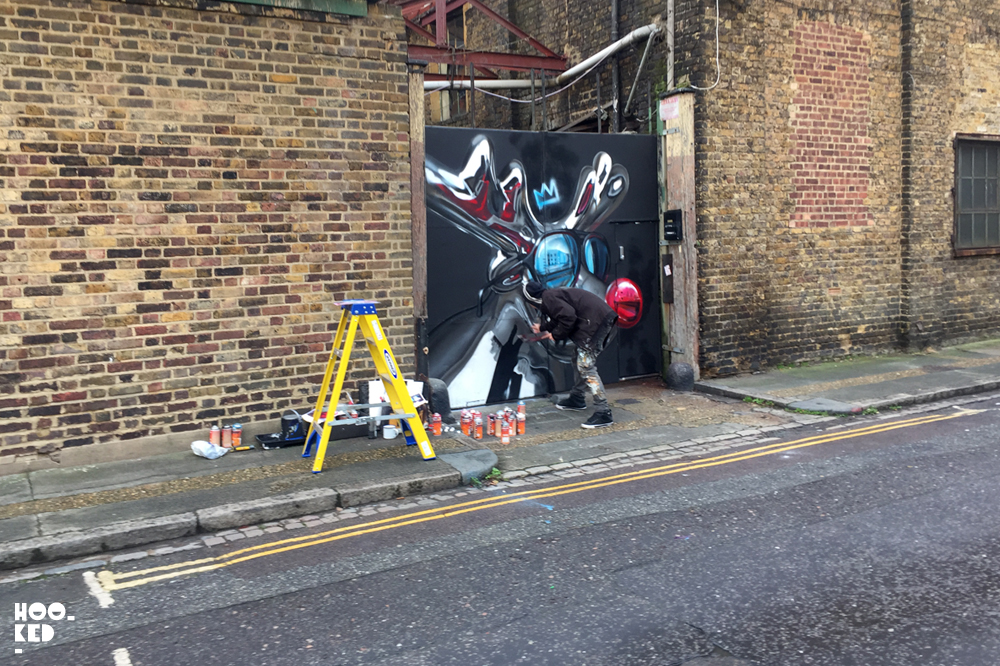 Christmas Street Art Mural in London by artist Fanakapan. Photo ©Mark Rigney / Hookedblog