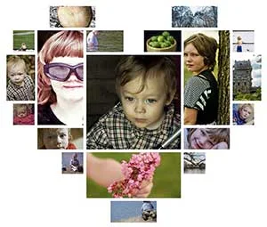 Collage di foto a forma di cuore in GIMP