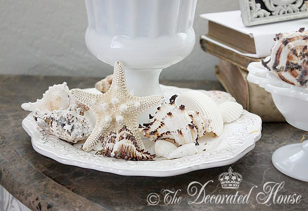  The Decorated House ~ Summer Decorating with Shells - Milk Glass