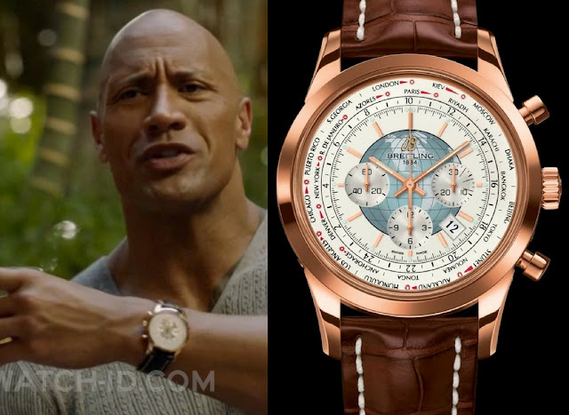 Breitling Transocean Unitime Chronograph in 18k red gold on Dwayne Johnson