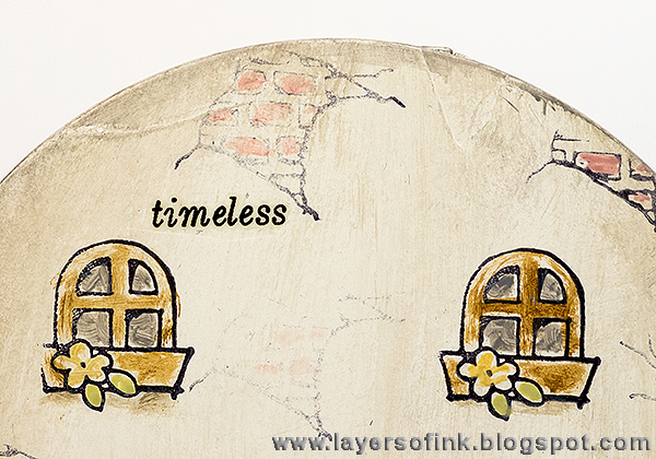 Layers of ink- Fairy Tale Cottage/Hobbit House tutorial by Anna-Karin: Eileen Hull and Stampendous Hop
