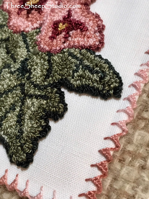 Punch Needle Design with Scalloped Blanket Stitch by Rose Clay at ThreeSheepStudio Punch Needle Design with Scalloped Blanket Stitch by Rose Clay at ThreeSheepStudio