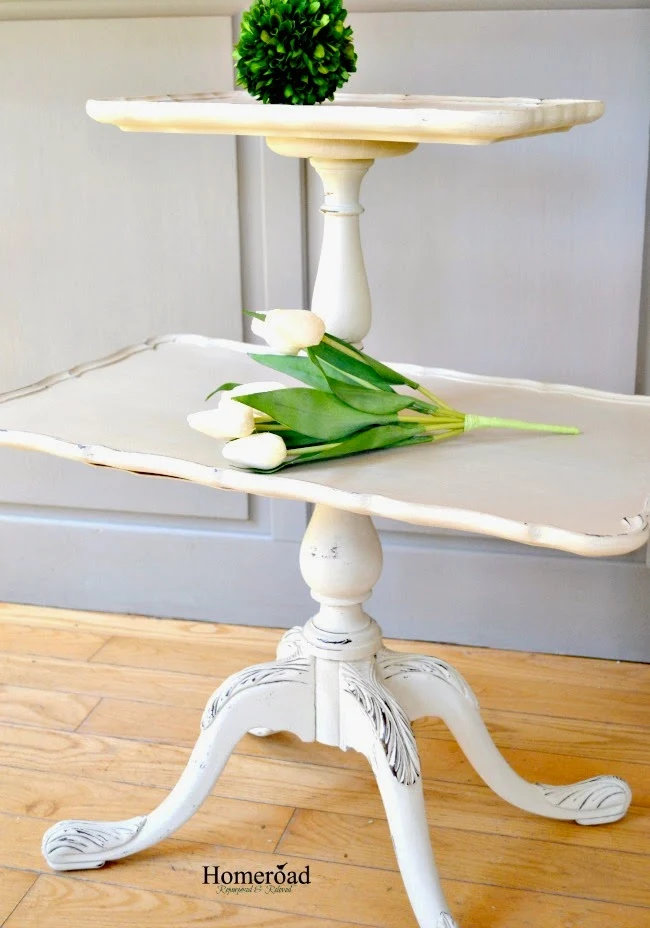 Tiered wooden table tray