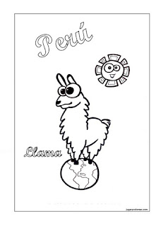 Llama de perú para colorear