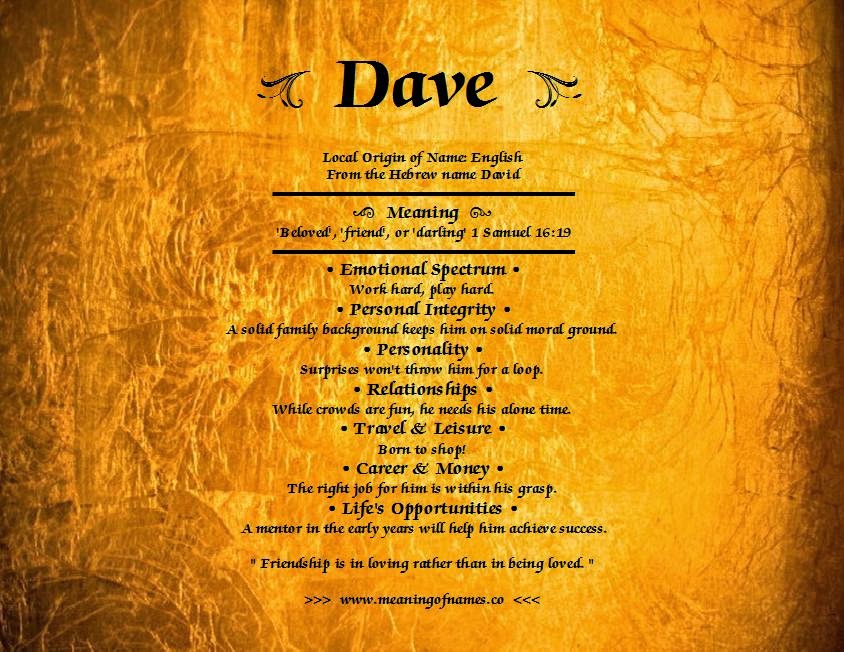 Dave Name Meaning  