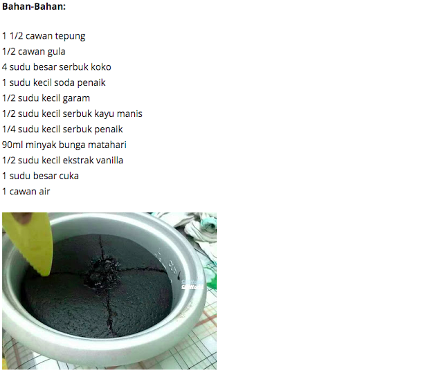 Resepi Kek Coklat Menggunakan Blender Rice Cooker