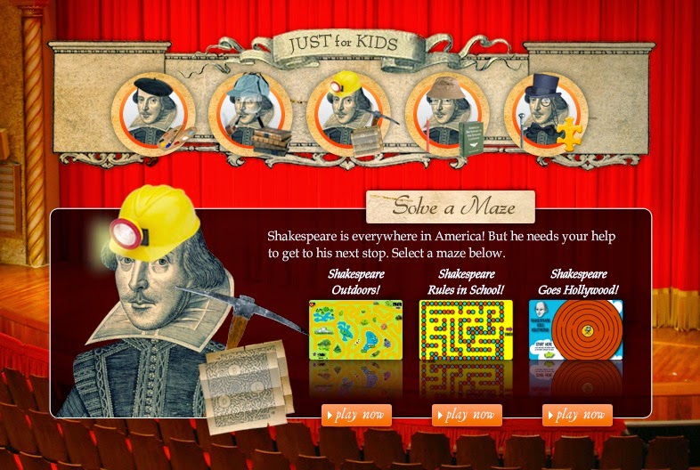 Shakespeare puzzles and games from www.shakespeareinamericanlife.org