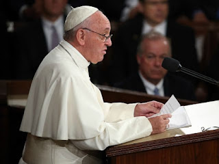 Pope Francis addressing Congress