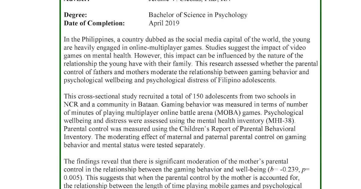 research abstract sample philippines