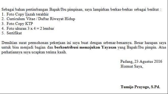 Contoh Surat Lamaran Kerja Tanpa Memiliki Pengalaman Panduan Karir