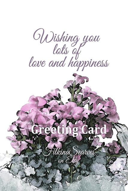 #FilkinaScarves. Order on Etsy. Personalised Greeting card. Best wishes greeting card. Birthday greetings. Floral greeting card. Gift message card  #greetingcards #happybirthdaycard #floralcard #artprint #artphotographyy #digitalartwork #digitalartillustration
