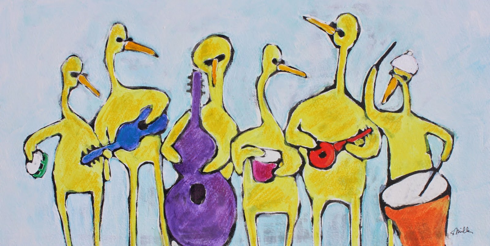 SUSAN MILLER ART More Jazz Birds