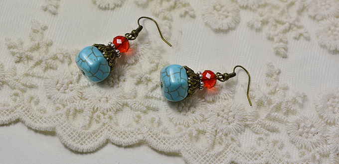 Crafting Wire Diy A Pair Of Easy Turquoise Beading Drop Earrings This Pair Of Beading Earrings Is So Easy To Make That You All Can Diy A Yourself Quickly At Home Hope Like Them Then Let S See