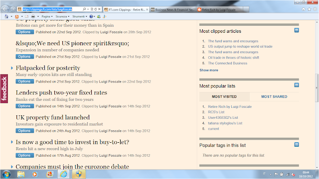 Retire Rich by Luigi Foscale on Financial Times is the most visited list