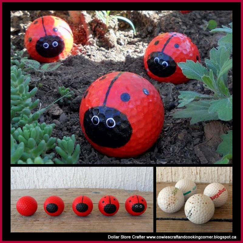 Dollar Store Crafter Turn Old Golf Balls Into These Cute Garden Ladybugs