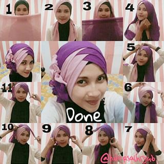 Tutorial Kerudung Turban Segi Empat | 30 tutorial hijab pashmina paris dua warna dua kerudung Tutorial Kerudung Turban Segi Empat | 30 tutorial hijab pashmina paris dua warna dua kerudung