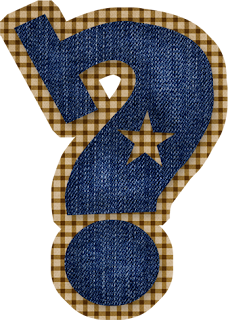 Abecedario en Tela de Jeans con Estrellas Vaqueras. Jeans Alphabet with Cowboy Stars.