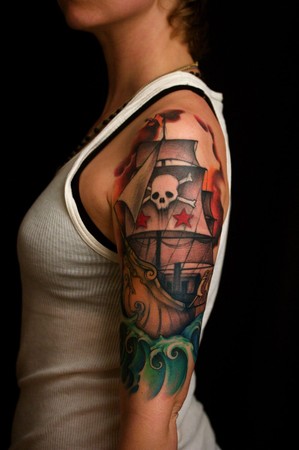 Foot Tatoos on Different Types Of Pirate Ships Tattoos   Ink Your Body