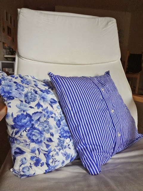 Pillow covers made from shirts