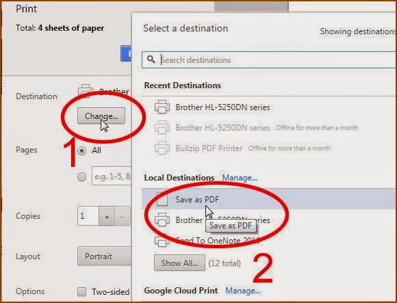 "Save as PDF" ضمن الخيارات، فأنت تحتاج لتحميل برنامج "BullZip PDF Printer