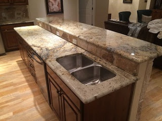 granite countertop with sink cutout