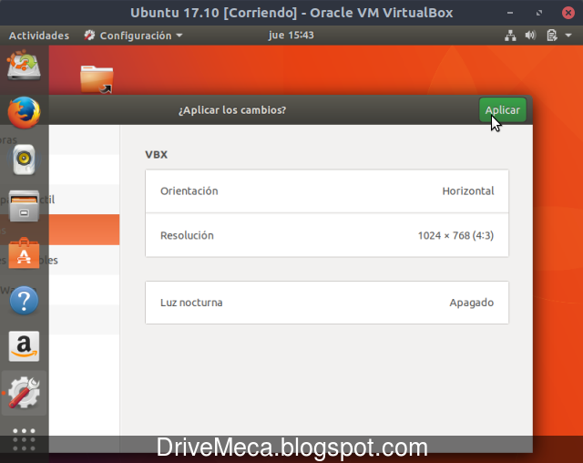 Damos click al boton Aplicar para tomar los cambios de resolucion Damos click al boton Aplicar para tomar los cambios de resolucion