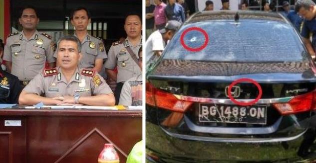 Polisi tembak ban lalu kena orang dalam mobil keluarga